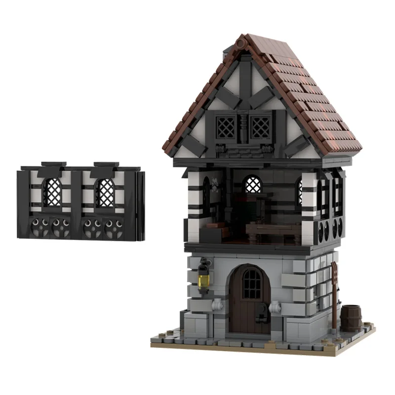 274 قطعة برج النرد الرمادي في القرون الوسطى المناظر الطبيعية بنة العصور الوسطى الحضرية عرض الشارع الطوب نموذج لعب هدايا الاطفال