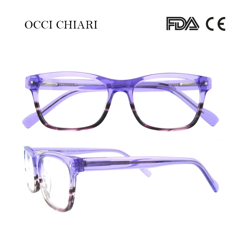 

OCCI CHIARI Glasses Frame Women Vintage Striped Glasses Frame Square Prescription Glasses Fashion Spring Hinge Optical Glasses