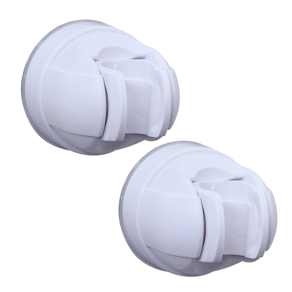 

2pc Shower Head Holder Reusable Adjustable Shower Head Mount Wall Holder Sticker Design for Bathroom Accessories (White)