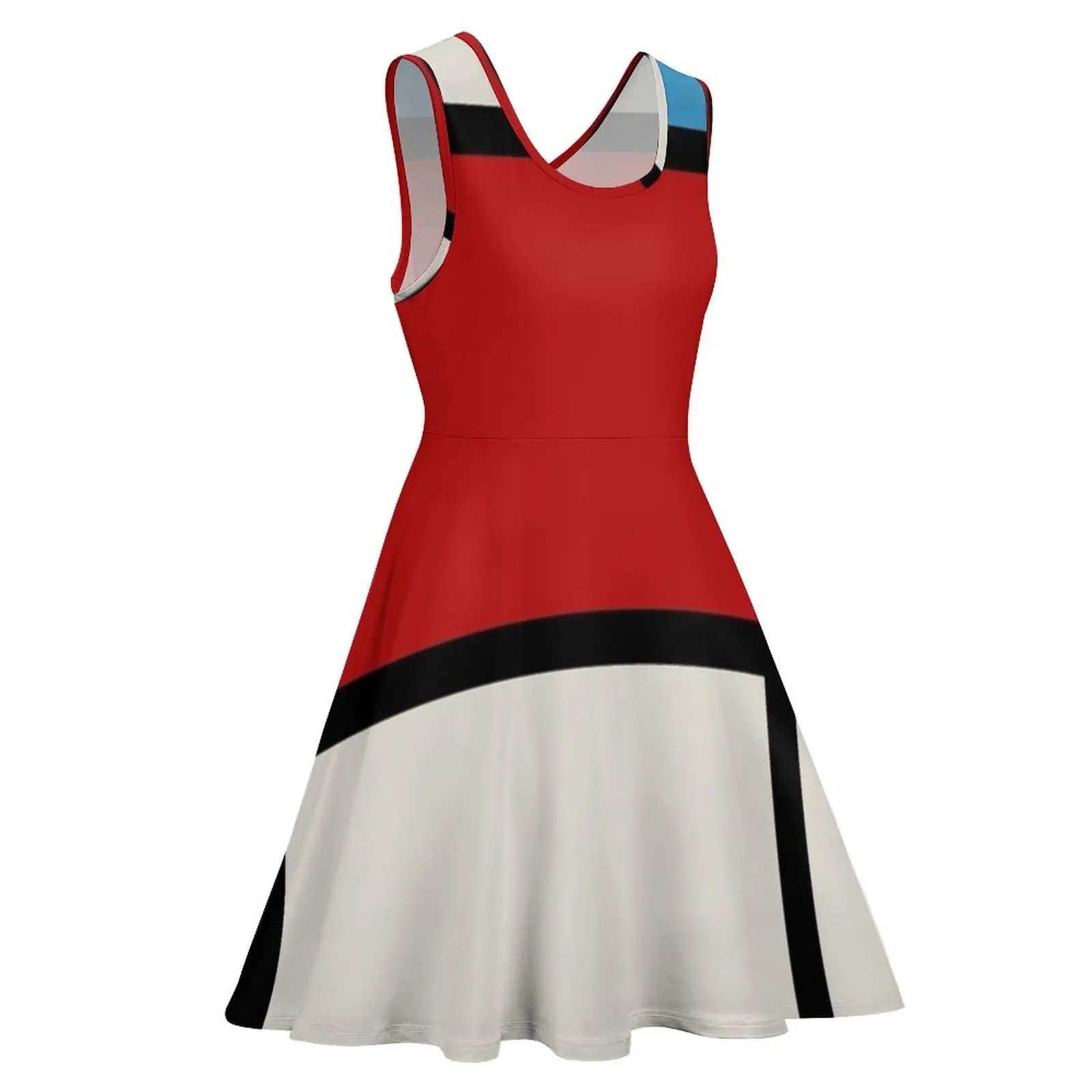 Vestido feminino sem mangas, geometria abstrata, amor de arte, estilo Mondrian, vestido feminino de verão, 2020