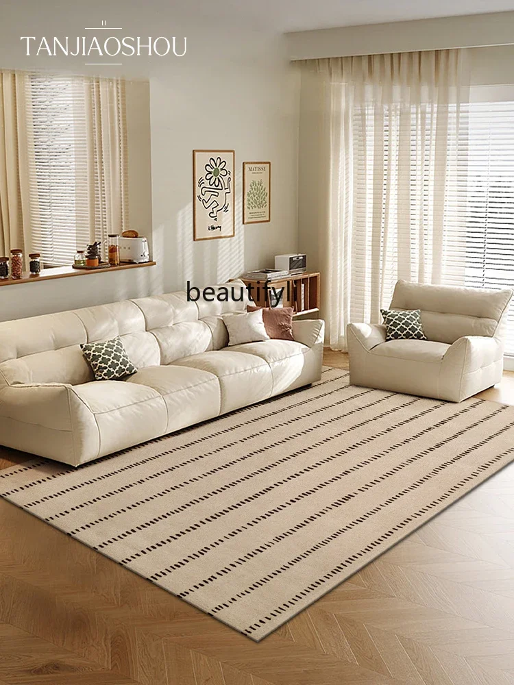 Modern retro style carpet living room premium light luxury plain color handmade custom room bedroom bedside blanket