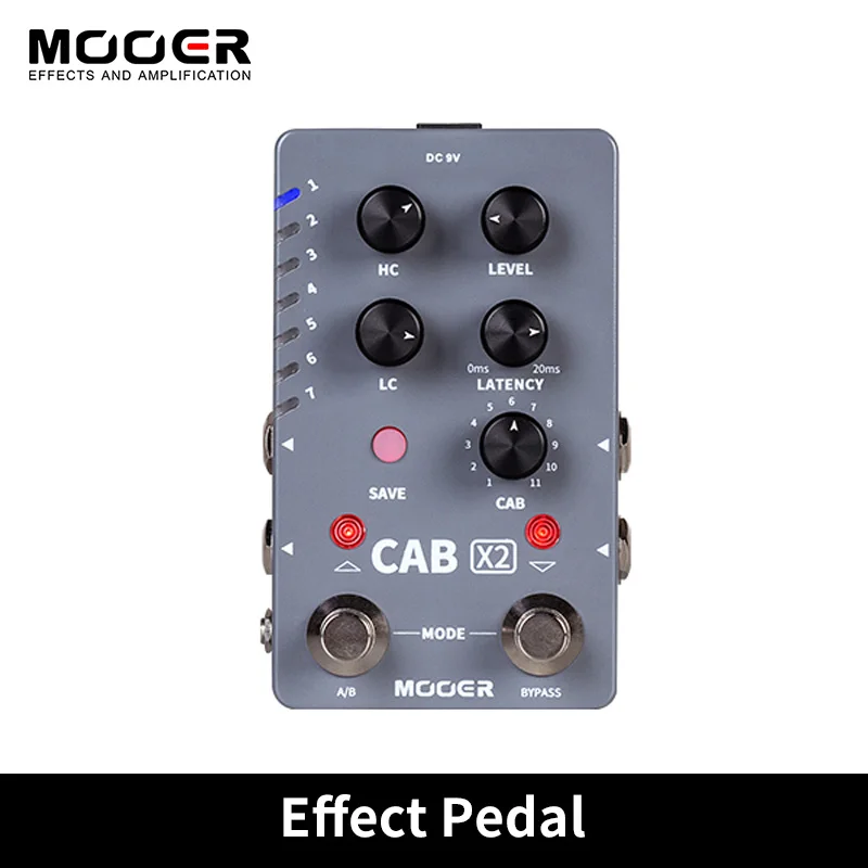 

MOOER-CAB X2 Stereo IR Cabinet Simulation Pedal, Dual Channel Cab Simulation, Guitar Effects Pedal, 14 Presets, 11 Factory