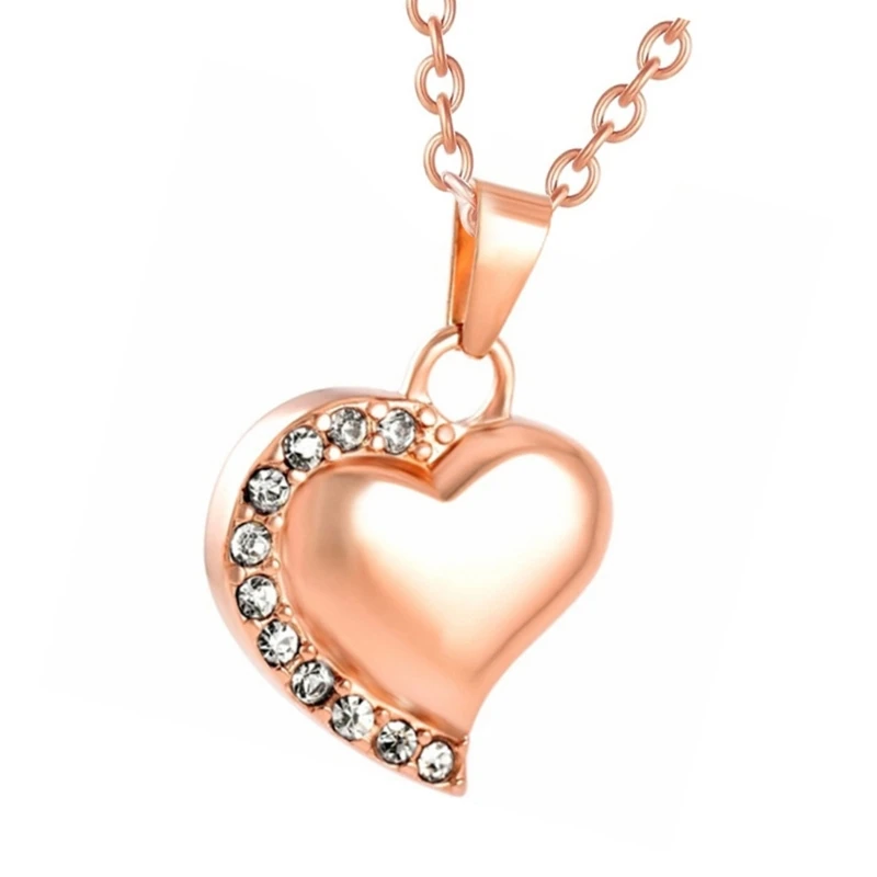 1 Pc Creative Pet Cremation Jewelry Urn Necklace for Ashes Rhinestones Locket DXAF