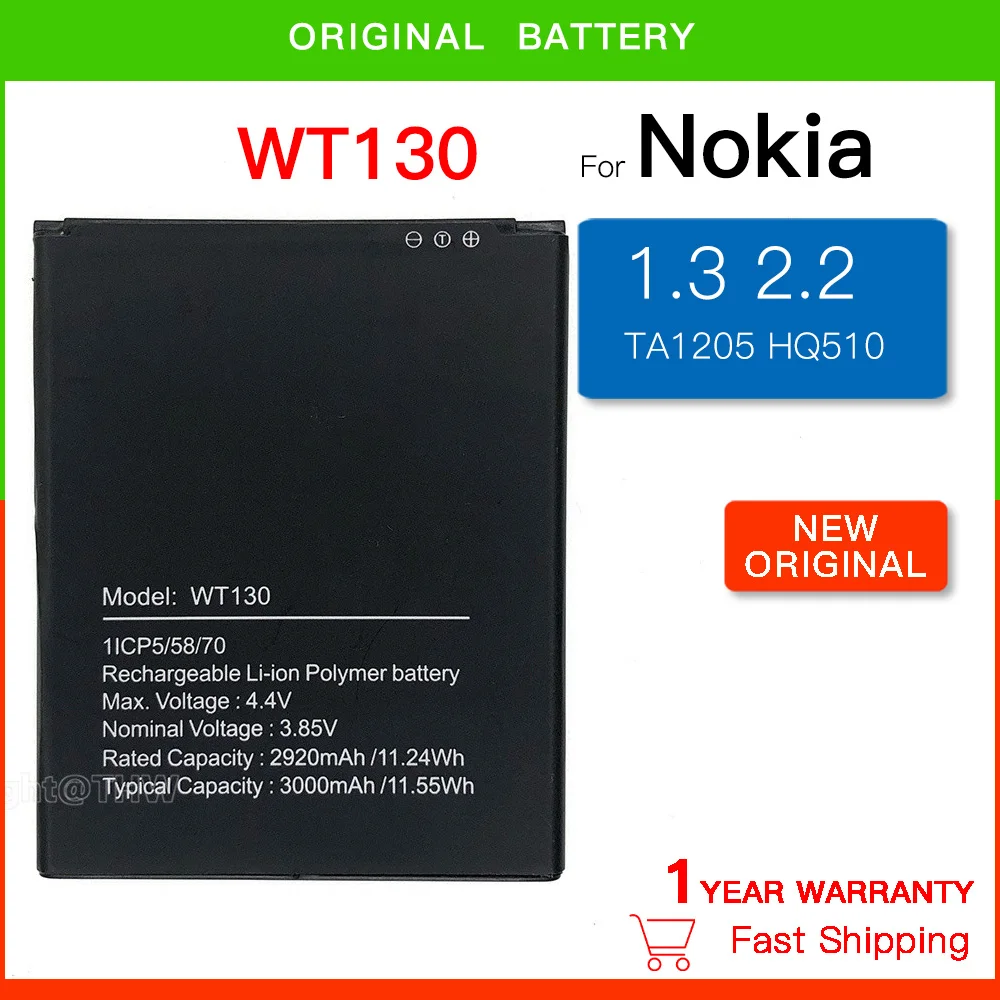 Replacement Battery WT130 3000mAh 11.55WH 3.85V Battery For Nokia 2.2 HQ510 Batteries Batteria+Tracking Number