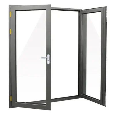 Modern Double Glass French Swing Casement Doors Aluminum Alloy Steel  Heat Insulation for Exterior Application  Main Material