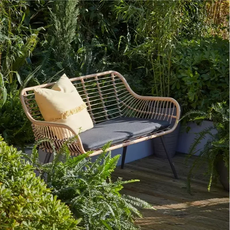 High Quality Lounger Outdoor Rattan Sofa Lying Bed Wicker Bungalow Garden Set