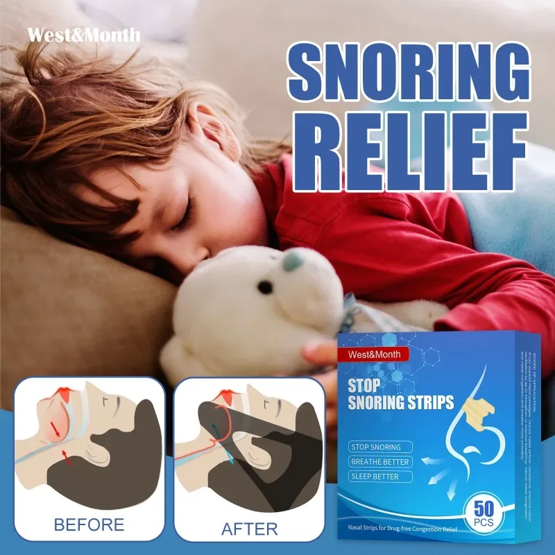 Sdatter 50pcs Better Breathe Nasal Strips Anti-snoring Patch For Male Snore Sleep Relaxing No Snoring Disturb Antisnore Sticker