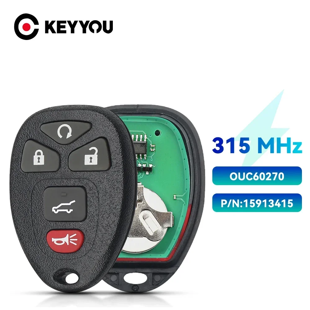 KEYYOU Remote Control Car Key OUC60270 315Mhz For Buick Chevrolet Tahoe Traverse Equinox Silverado GMC Avalanche Acadia Savana