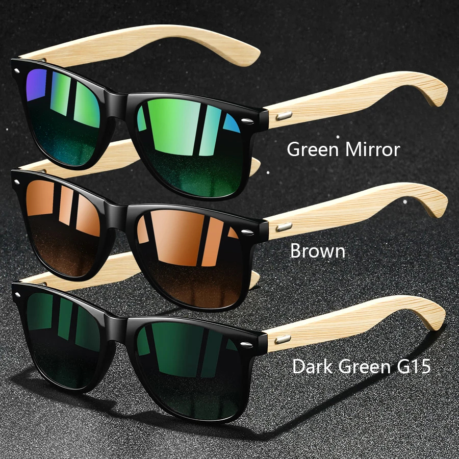 3er-Set Modische Vintage-Sonnenbrillen aus Bambusholz, Quadratisch, für Damen und Herren, Luxus-Designer-Sonnenbrillen zum Fahren und Angeln – Detail 16