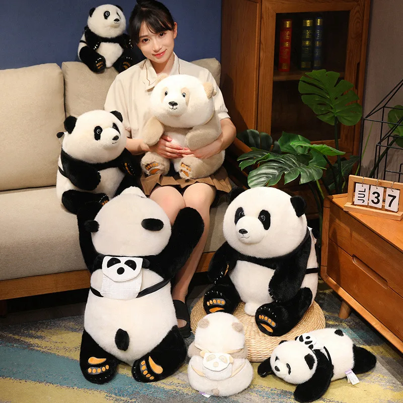 25~75cm Plush Animal Stuffed Doll Lazy Panda Kawaii Cartoon Fluffy Toys For Children Sleep Huggable Pillow Christmas Gift