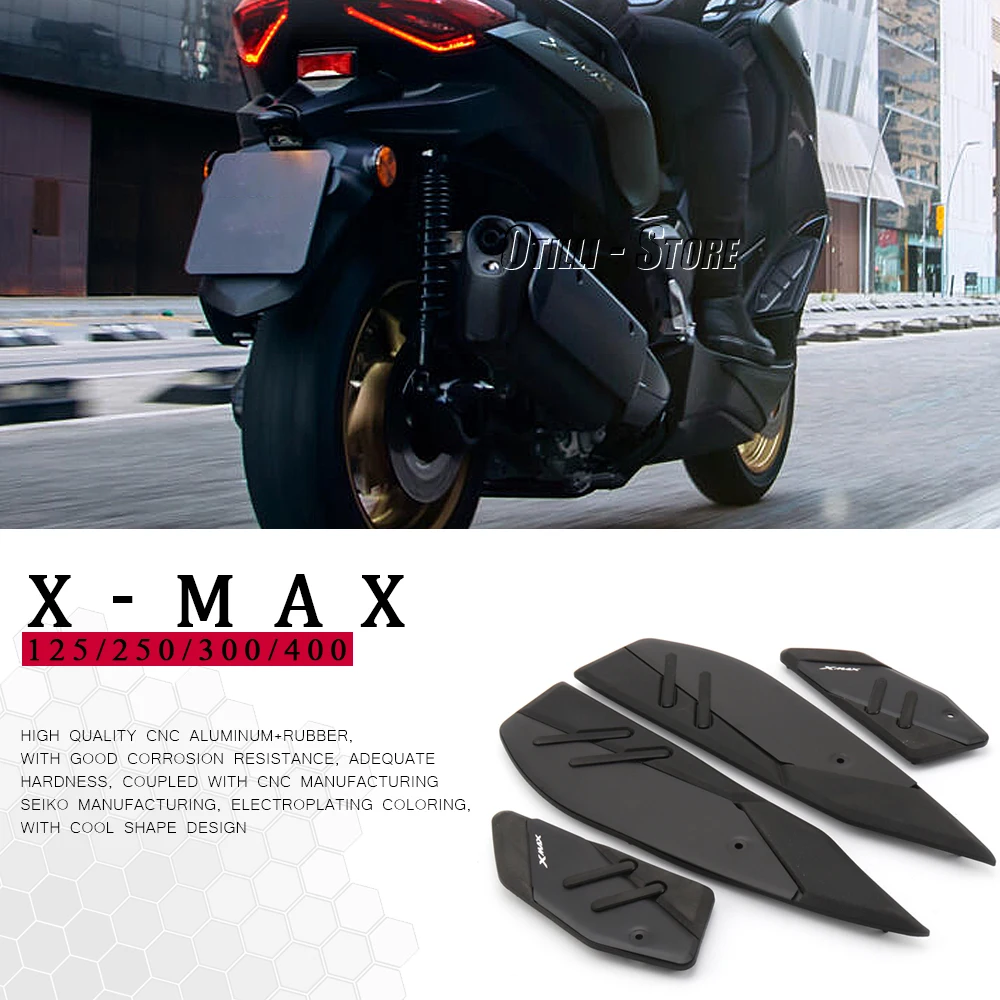 Motorcycle Footrest Foot Pads Pedal Plate Pedals For Yamaha X-MAX125 X-MAX250 X-MAX300 X-MAX400 2017-2023 XMAX 125 250 300 400