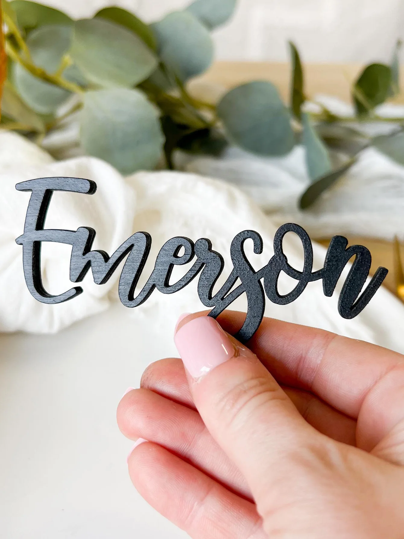 Tarjeta de asiento personalizada, tarjeta de lugar personalizada con nombre de madera, texturizada y elegante para eventos, accesorio único grabado con láser, 1 ud.