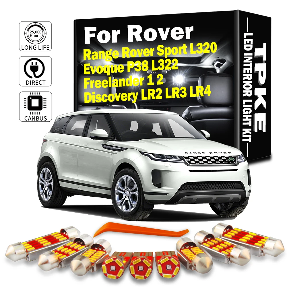 LED Indoor Light Kit For Land Rover Range Rover Sport L320 Evoque P38 L322 Freelander 1 2 Discovery LR2 LR3 LR4 Canbus Car Bulbs