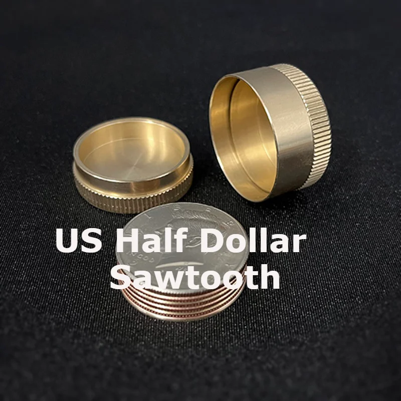 Dynamic Coins (US Half Dollar, Sawtooth) Magic Tricks Classic Coin Vanish Appear Magia Close Up Illusions Gimmick Mentalism Prop