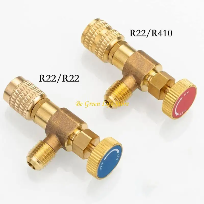 Detalhe 3 de Válvula solenoide M7DF 2x R410 Refrigerant Charging Valves Brass Adapter Safety Control Valves Água e vapor