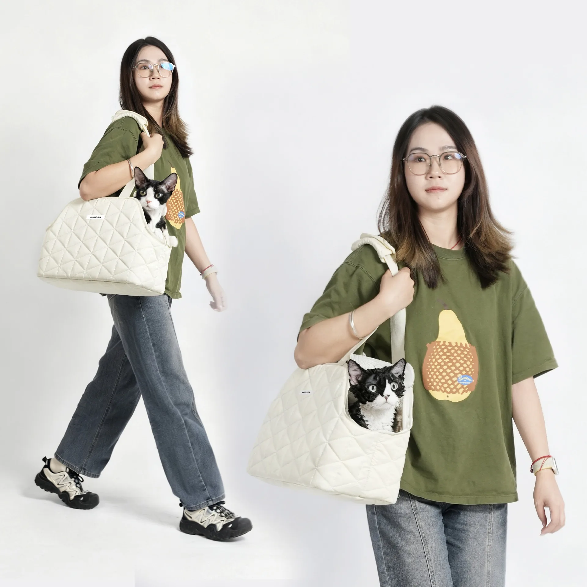 

Portable Dog Backpack Outdoors Single Shoulder Slant Carry Warmth Autumn Winter Pet Bag Small Size Dog Head Exposure