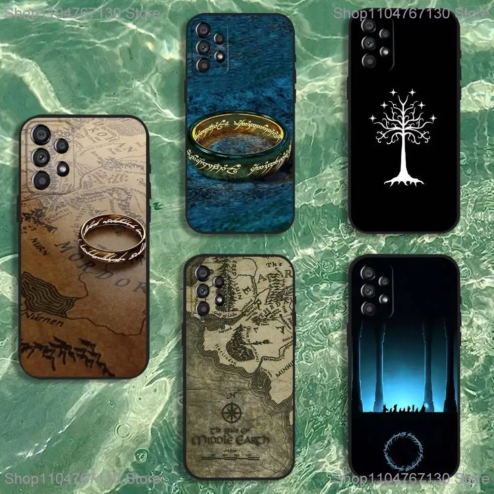 

The L-Lord of the R-Rings Map Phone Case For Samsung Galaxy A20,A21s,A22,A31,A32,A52,A53,A72,73,A80 Soft Black Cover