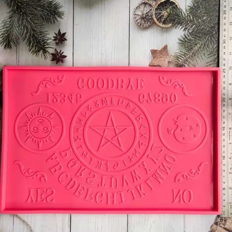 U75C Coffee Table Resin Mold Oujia Board Silicone Mold for Cup Mat Making