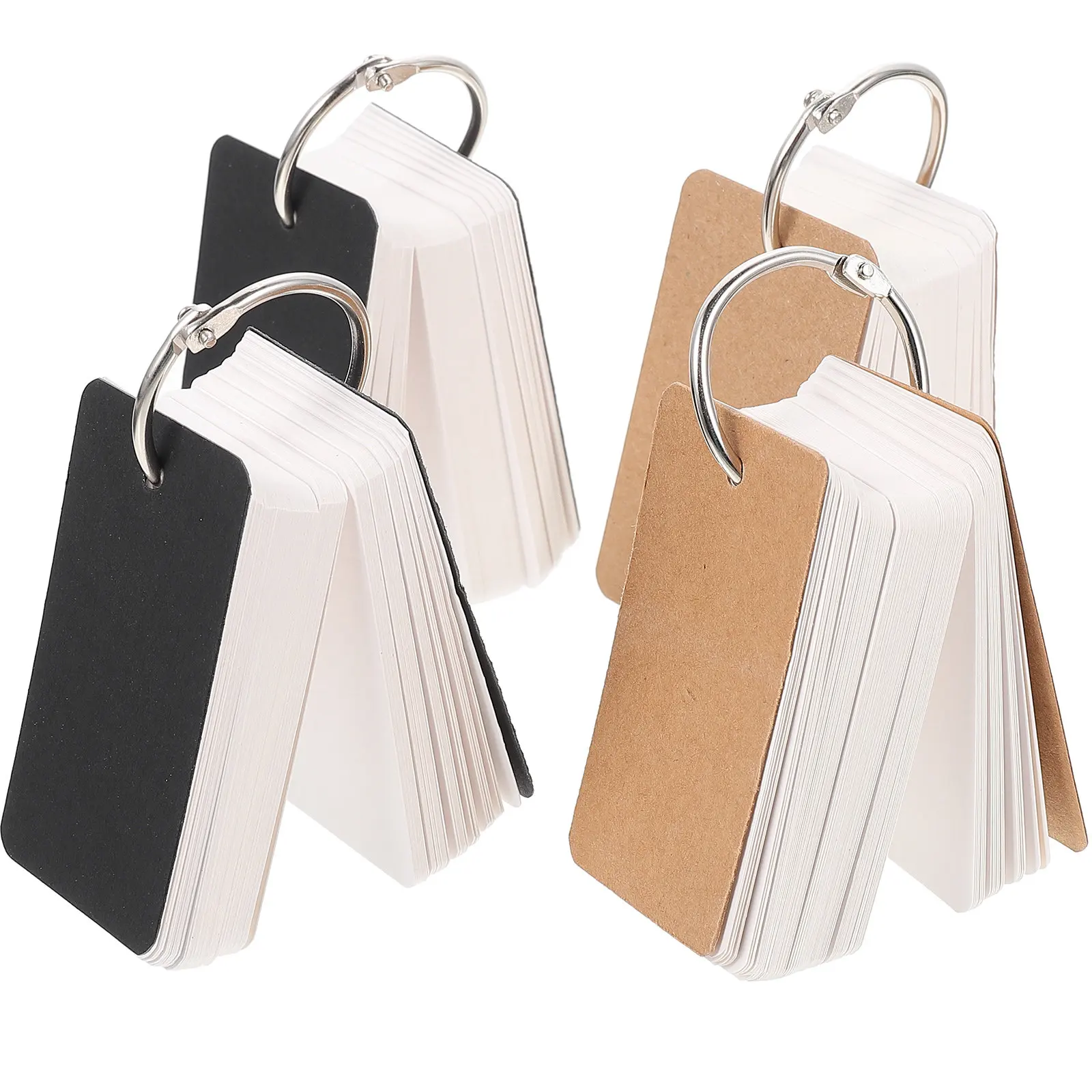 

4 комплекта карточек для учебы с отверстиями для перфорации, гладкая поверхность для письма, идеально подходят для заметок, обобщений и ежедневных напоминаний.