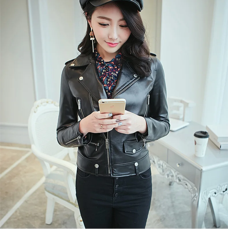 

2023 Genuine Jacket Leather Spring Autumn Coats and Jackets Women Short Real Sheepskin Coat Chaqueta Cuero Mujer 926 Pph371