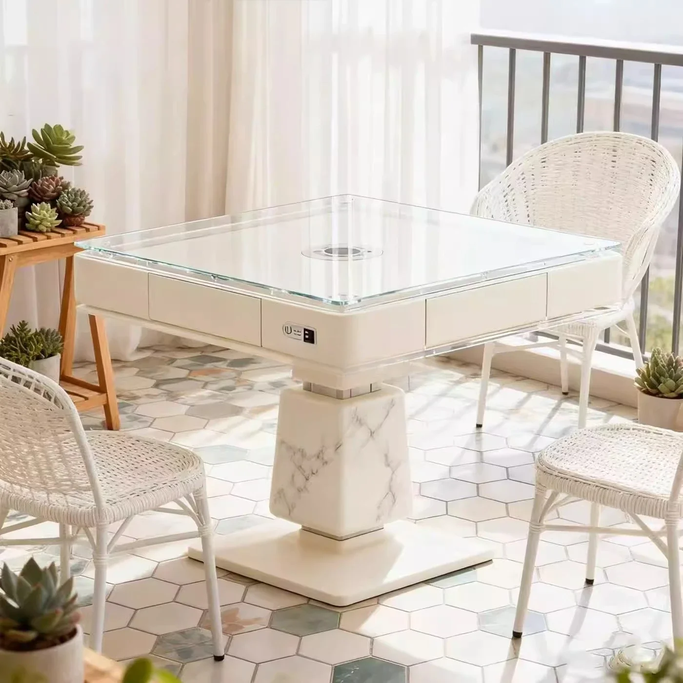Light luxury high-end automatic high-end mahjong table villa home designer entertainment table mahjong room chess room leisure