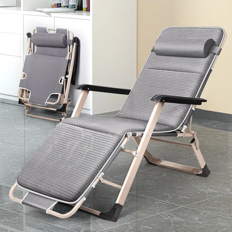 recliner lunch break bed office nap bed folding leisure escort breathable widened double square tube folding chair lazy chair