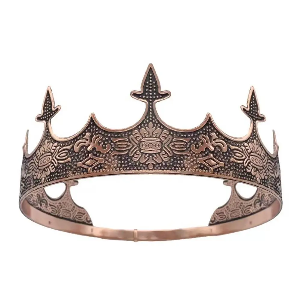 

Elegant Bar Mitzvah King Crown Hair Hoop Headband Prince Crowns Hair Accessories Cosplay Pros Round Tiaras Girls Gift