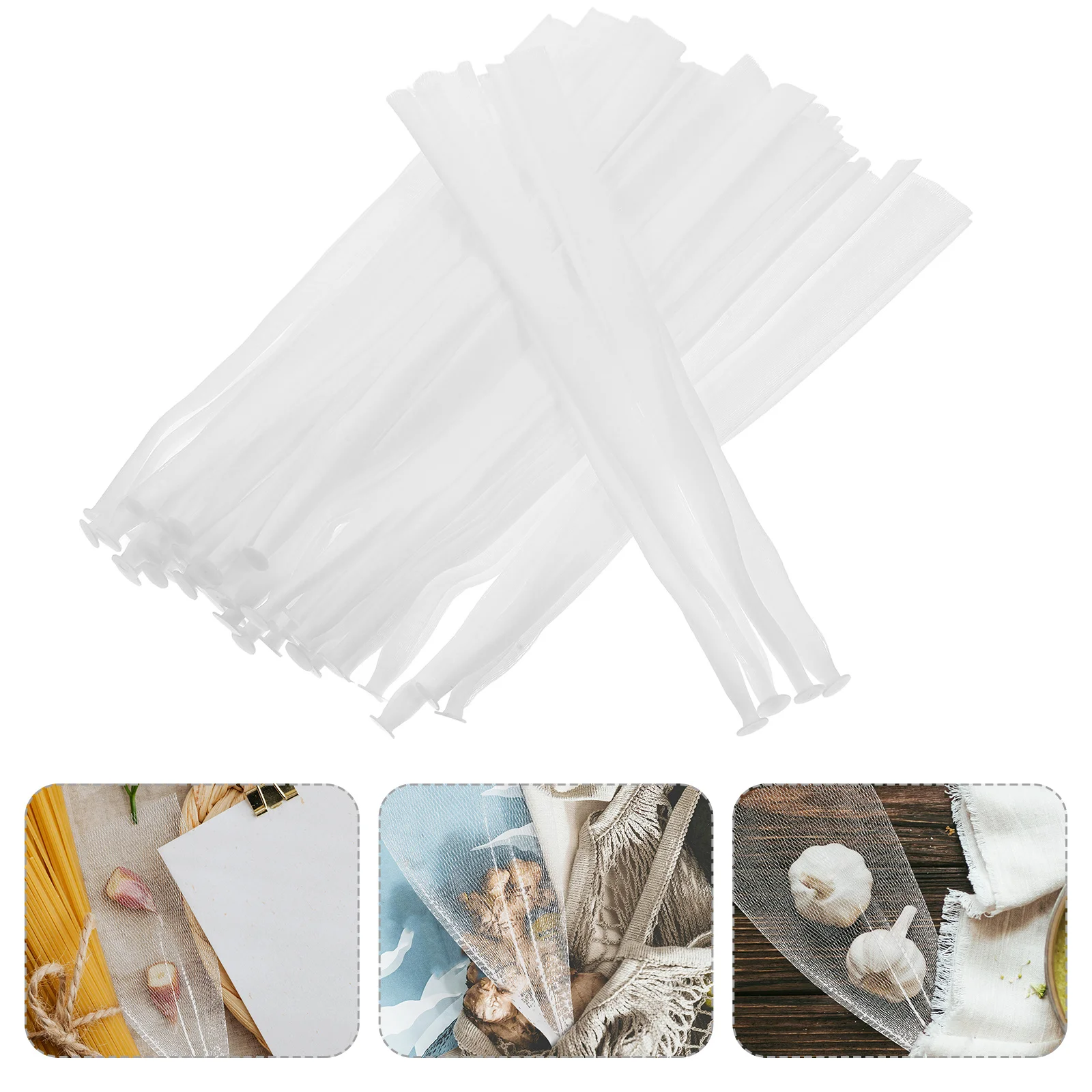 

100 pcs Mesh Bags Reusable Ginger Garlic Sacks Supermarket Packing Onion Net Bags Multi Use Produce Sack Potatoes Vegetable