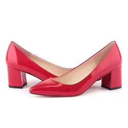 Women Pumps Casual Pointed Toes Non-slip Single High Heels Ladies Office 5cm Low Thick Heel Socialite Party Dress Wedding Shoes