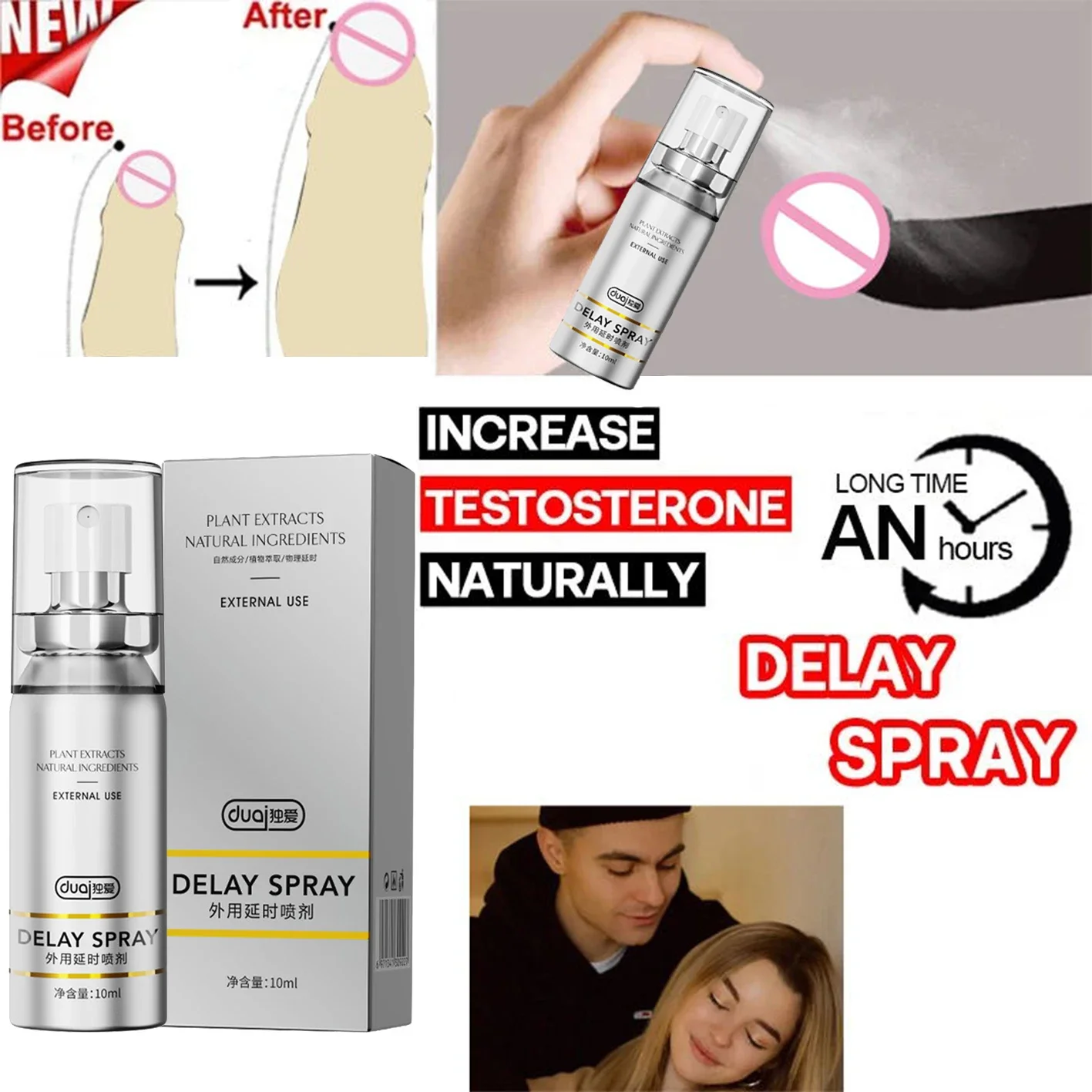 Man Lasting Long 60 Minutes Penis Enlargment Oil Sex Long Time Delay Spray for Male External Use Anti Premature Ejaculation Oil