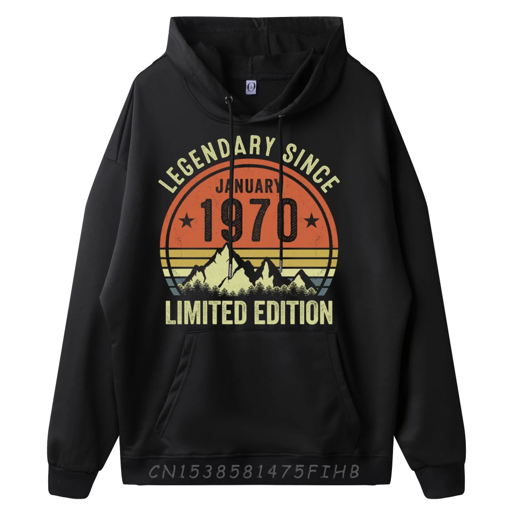 Legendary Since January 1970 Limited Edition 55th Birthday Oversized Hoodie Men Men Vintage Pullover Hoodies Tops Hoodie