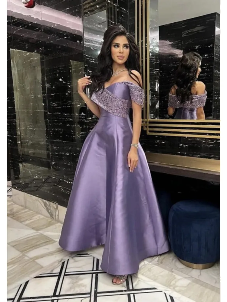 Long Evening Dresses Woman Elegant A-line Sweetheart Prom Dresses 2024 Sequin Shoulder Prom Cocktail Gown سمية فساتين مناسبة ر