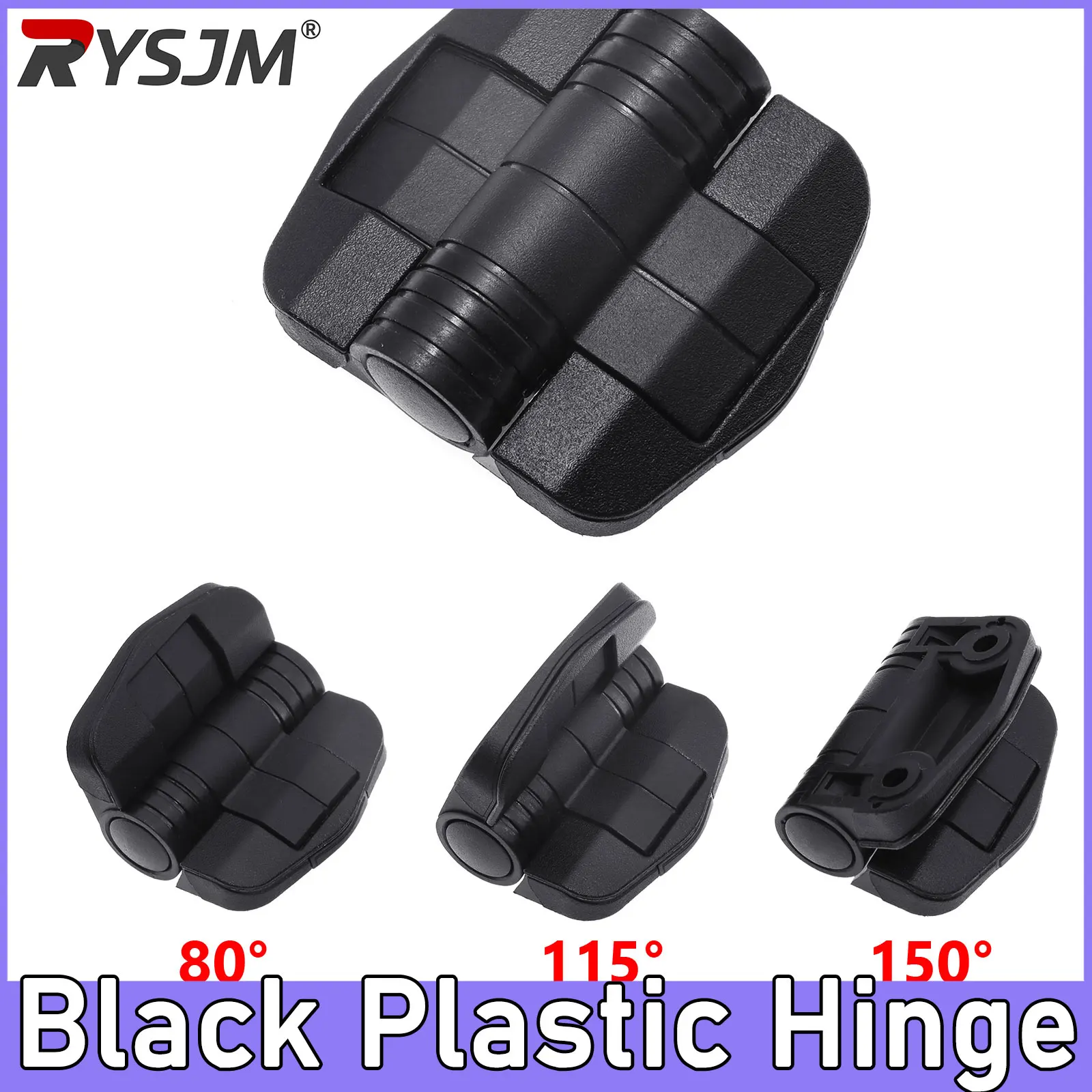 1pc Black Mini Plastic Door Bearing Distribution Box Cabinet Door Industrial Box Adjustable Damping Hinge Nylon Small Hinge