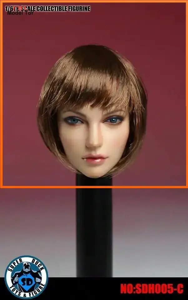 SUPER DUCH SDH005 1/6 Female Soldier Head Sculpt Western Beauty Girl Head Carving Toy Figure