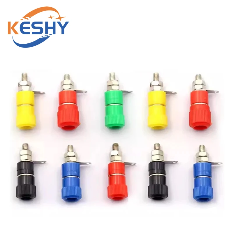 5PCS Terminal Blocks JS-910B 4mm Amplifier Terminal Connector Binding Post Banana Plug Jack Mount 5 Color