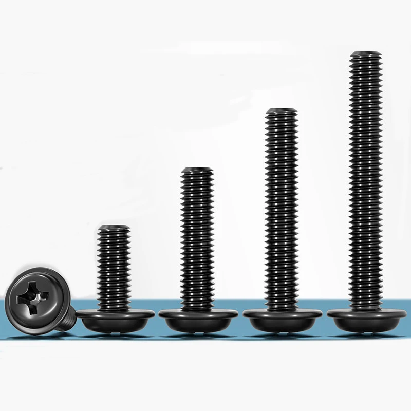M2 M3 M4 M5 M6 M8 304 Stainless Steel Black Cross Head Screw, Suitable For installing Computer Screws on The Chassis Motherboard