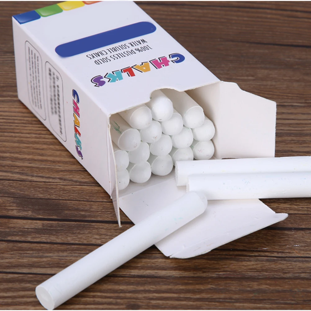 

20 Pcs Water Soluble Dustless Chalks Washable White Colors Eco Friendly Kids Painting Teaching Chalkboards Blackboards