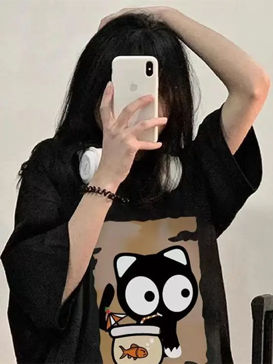 

Short Sleeve T-Shirts Womens Feminine Cotton Lace Comfortable Relaxed Fit Sweet Floral Japanese Stylish Summer Cute Casual Style