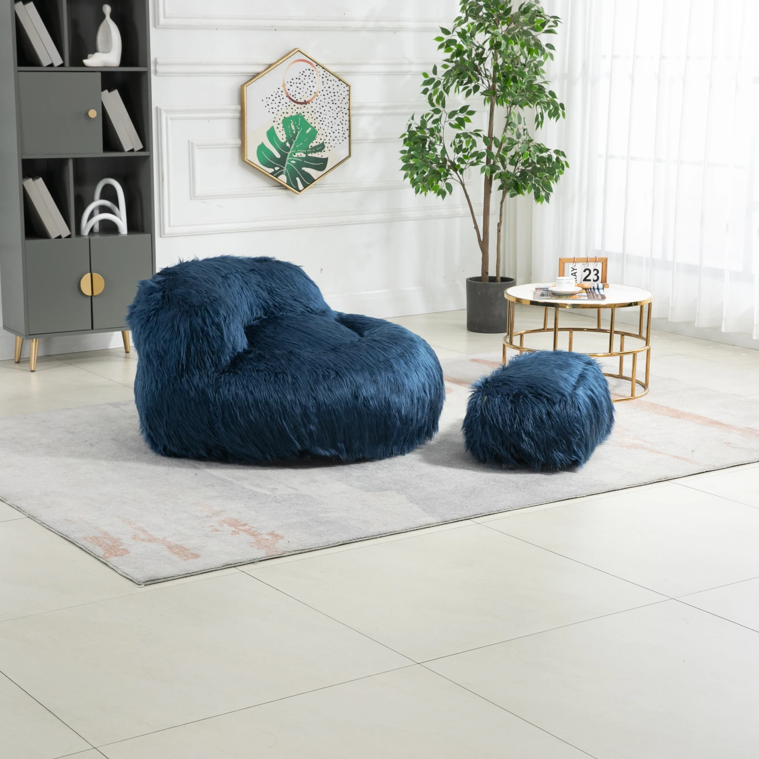 COOLMORE Bean Bag Chair Faux Fur Lounge Chair for Adults and Kids, Indoor Comfort Lounger with High Back - Durable and Stylish.