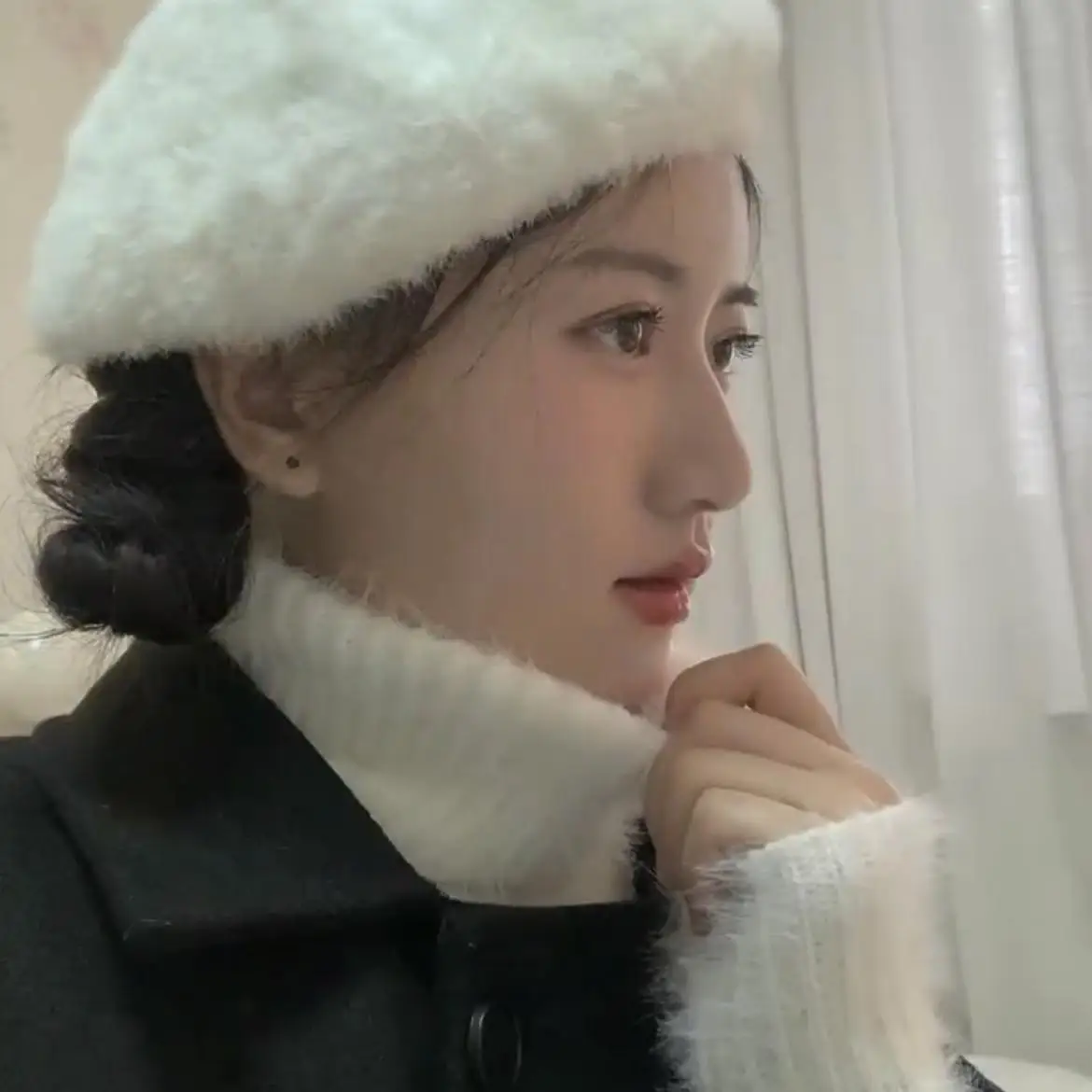 

Теплый свитер из искусственной норки с высоким воротником, внутренняя одежда для поездок на работу, длинная вязаная шерстяная одежда для женщин