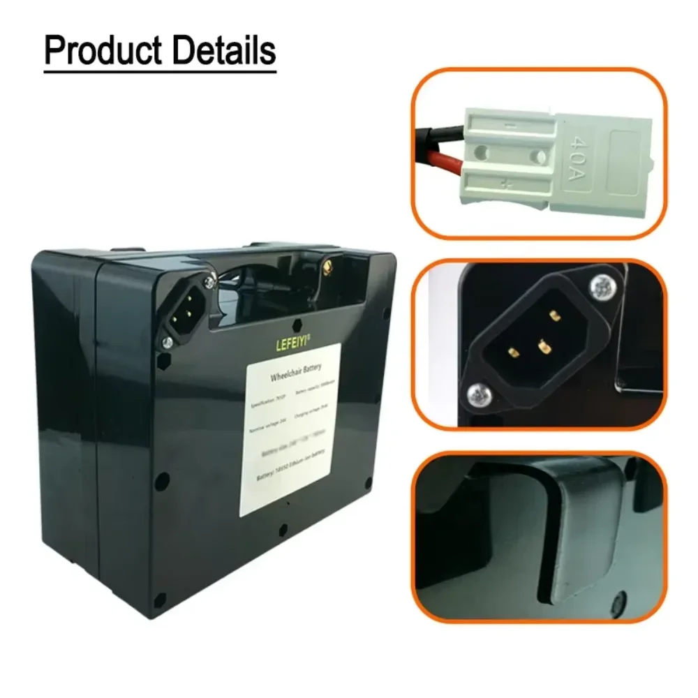 24V 30Ah/30000mAh Special battery for electric wheelchair 18650 Lithium-ion battery pack with 29.4V 2A charger