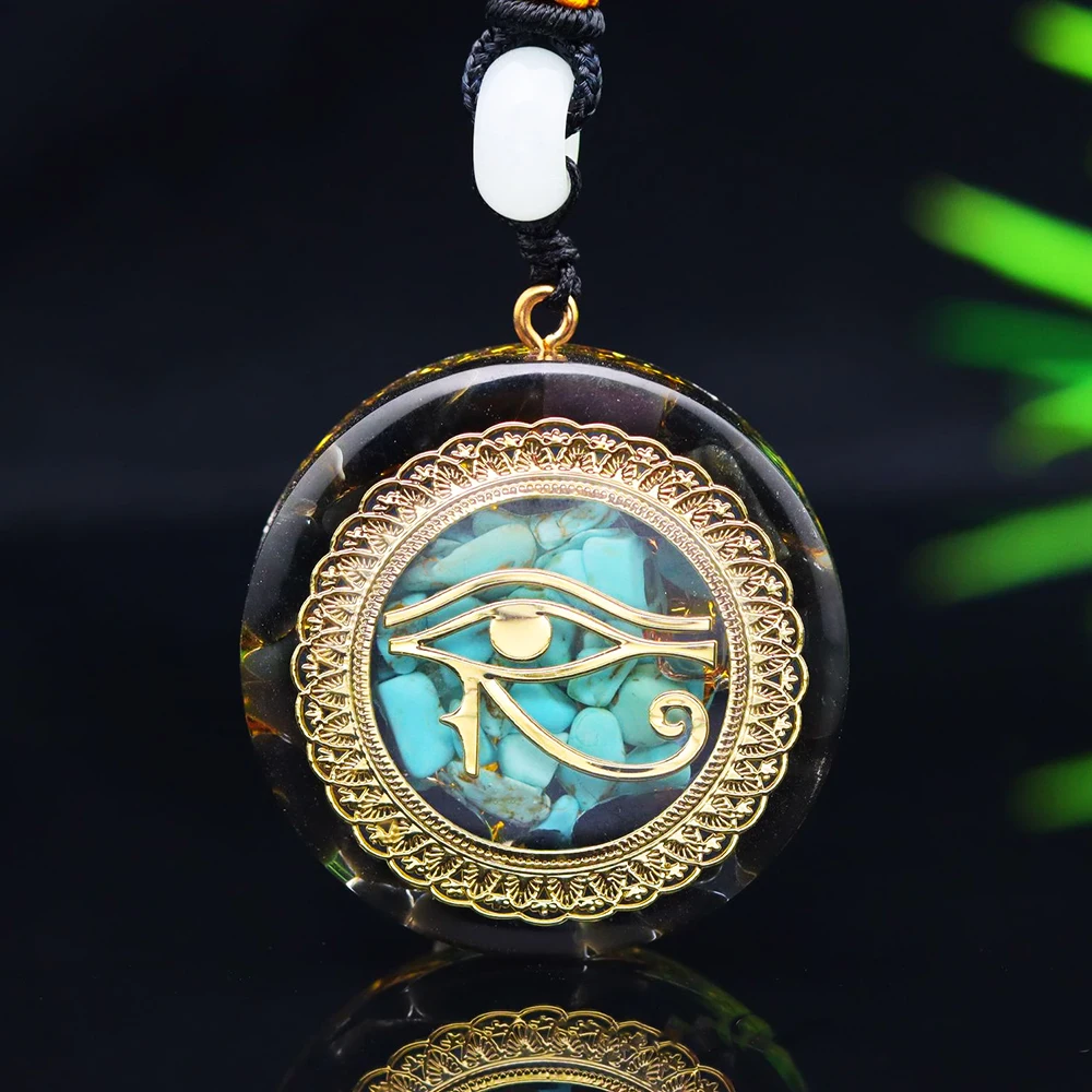 Orgonite Pendant Energy Natural Stone Necklace Jewelry Chakra Reiki Yoga Healing EMF Radiation Protection Resin Gifts Amulet