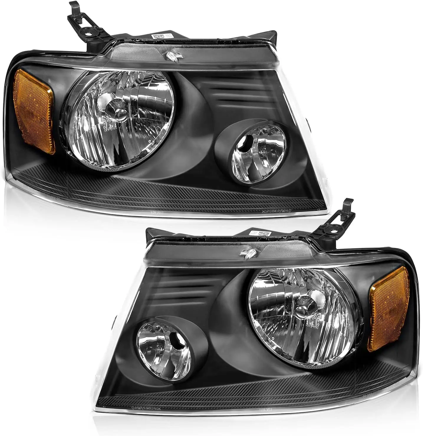 

Headlights Assembly for 04-08 Ford F150 Pickup/06-08 Mark LT, Headlamp Replacement for 2004-2008 F150 Headlight Assembly Black H
