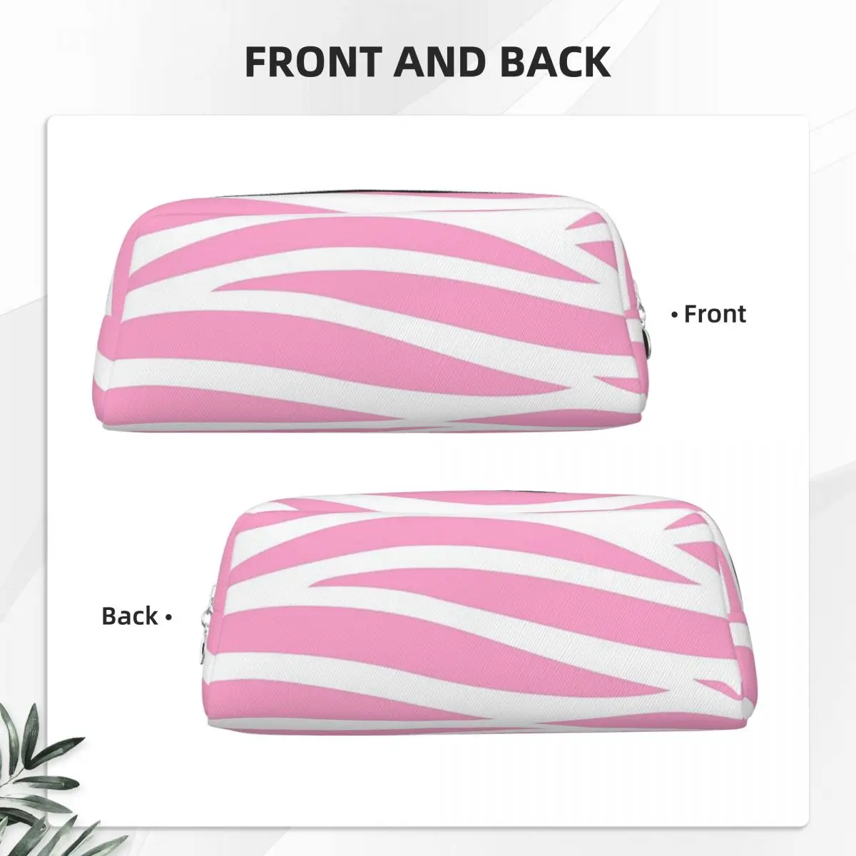 Zebra Pattern Pink Zebra Stripes Pencil Cases for Student School Pen Box Pencil Bag Pencil Pouch Pen Holder