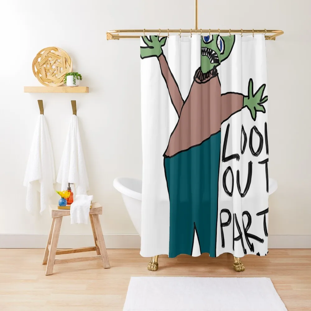 

Look Out! Party Time! Alien! Shower Curtain Shower For Bathroom Funny Shower Waterproof Curtain