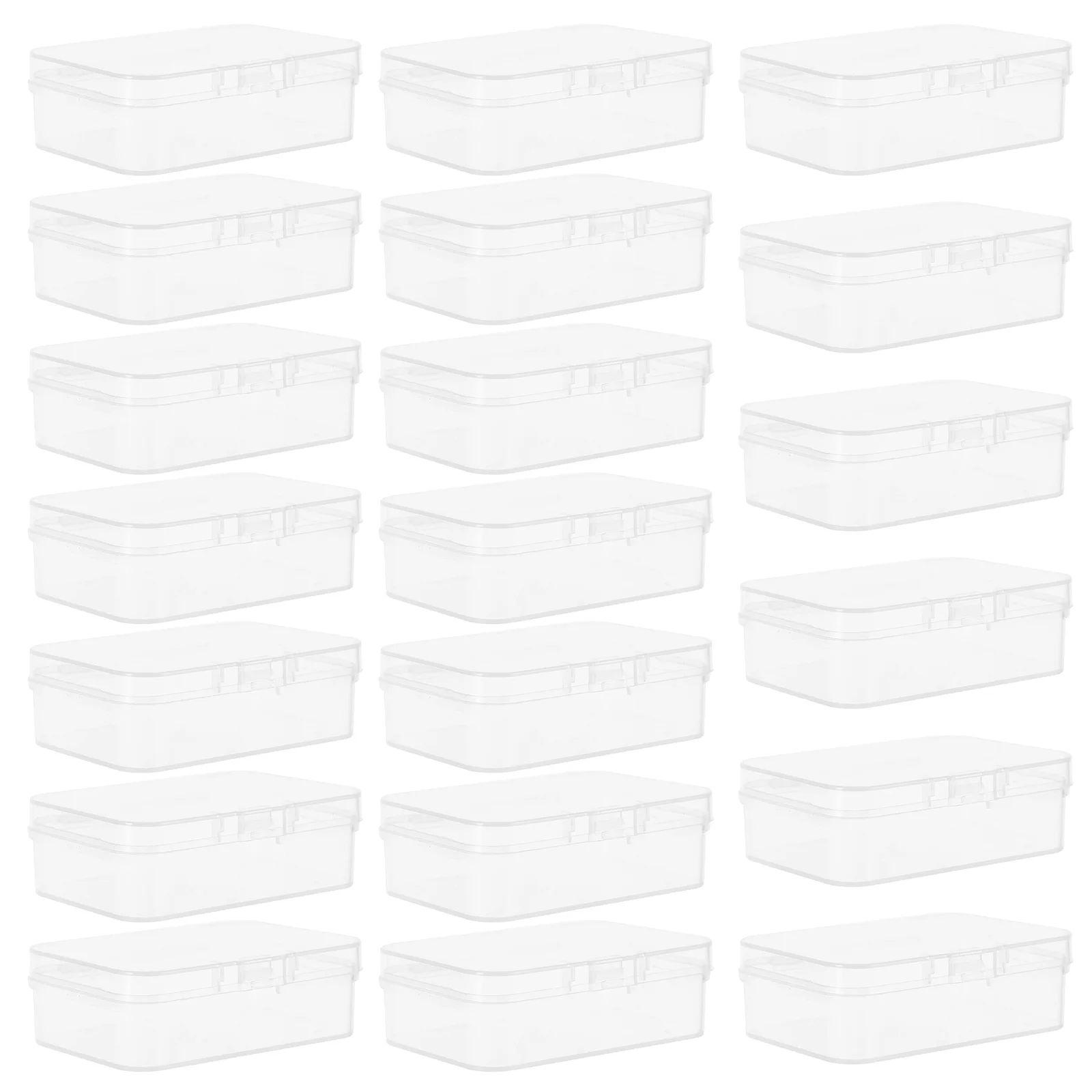 

20pcs Plastic Storage Boxes Transparent Dustproof Containers for Crafts Jewelry Small Objects Travel Organization