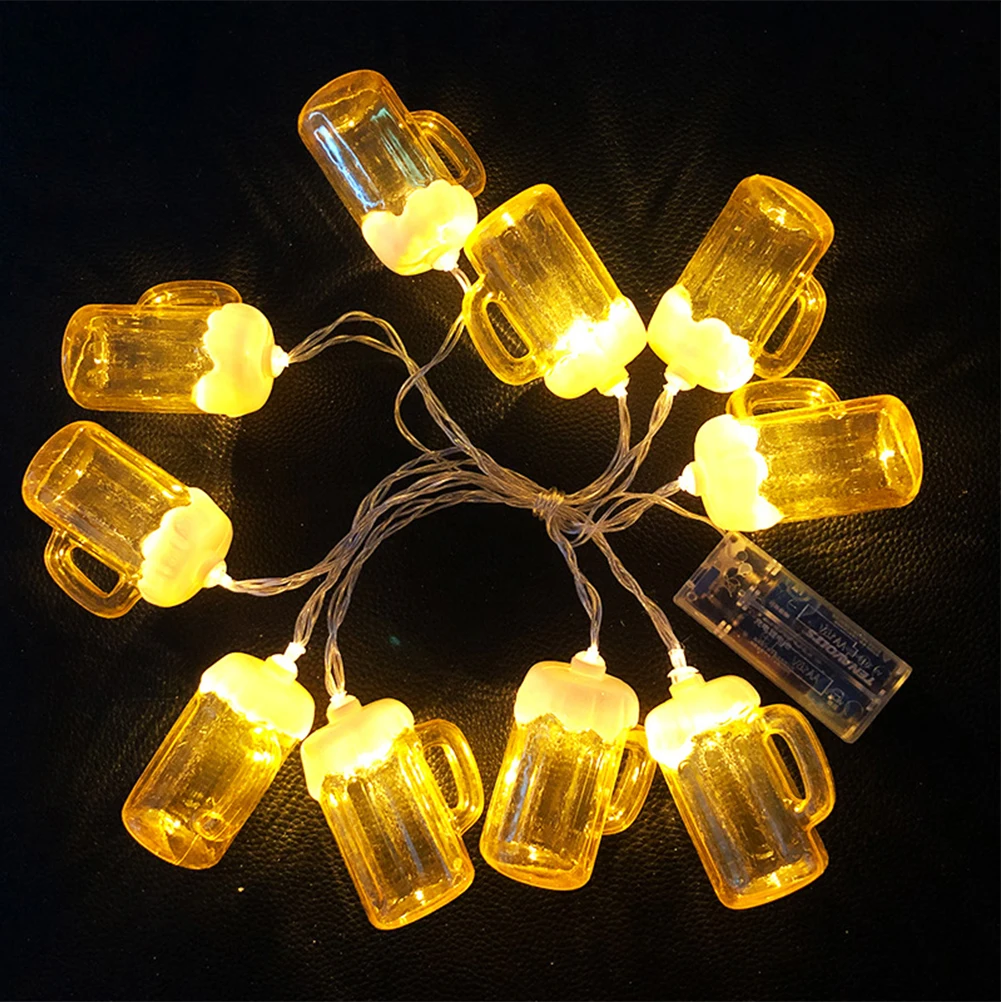 

Beer Glass String Light 3m 20 Lamps Creative LED Bar Decor Funny Lights for Store Atmosphere Beer Glass String Light