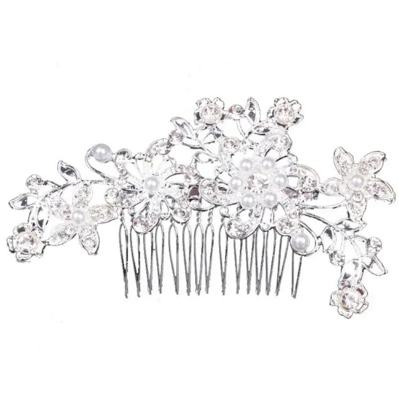 Rhinestone Bridal Hair Comb Pearl Tiaras Crystal Hairclip Girl Party Jewelry for Women Miraculous Wedding Hair Accessories