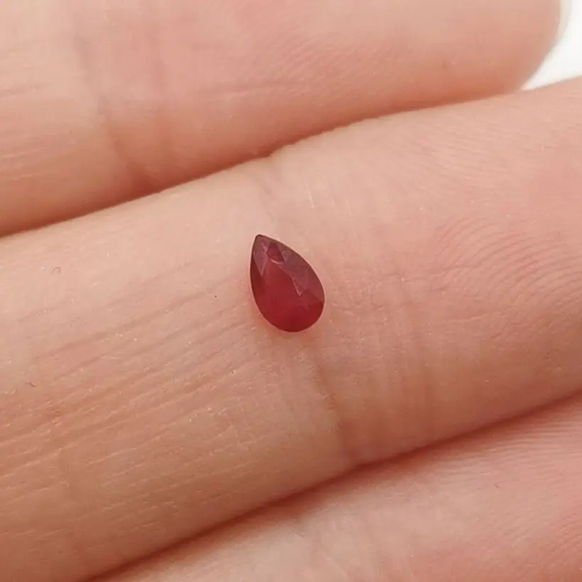 100% Real 3mm*4mm and 3mm*5mm Ruby Loose Gemstone for Jewelry Shop Pear Cut I Grade Pink Color Ruby Gemstone Jewelry DIY