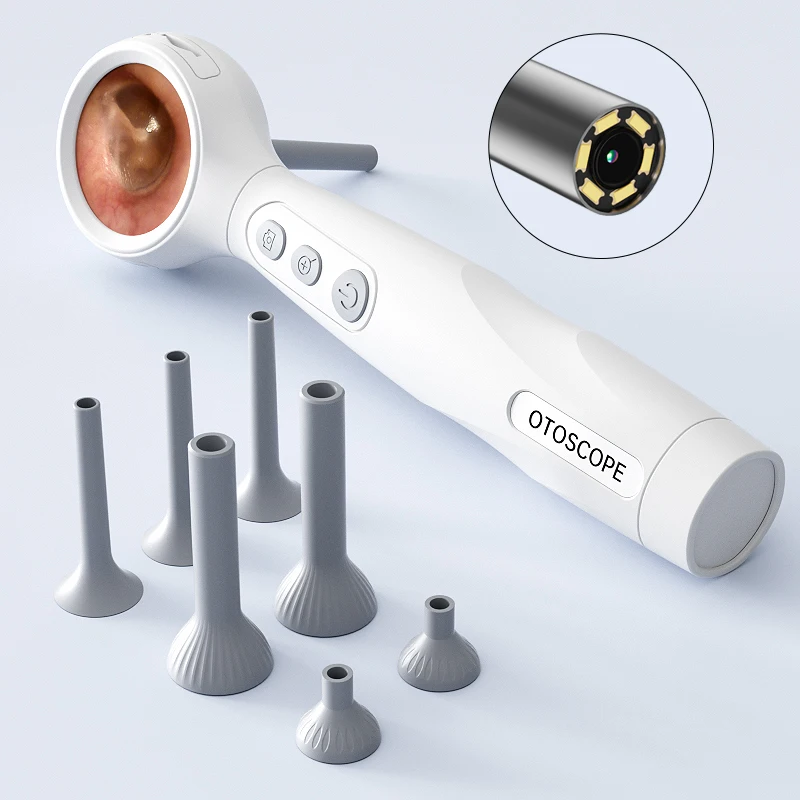 

HD Camera Ear 4X Magnification Otoscope with Replacement Adjustable 6LED light Visual Ear Camer Photo Heads Included /Nose /Skin